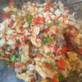 El cooksnap de Daniel Paniagua cuando hizo Ensalada de merluza con pimiento, tomate y huevo.