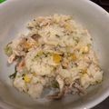 嘎雯 的 花椰菜南瓜菇燉飯(電子鍋版) cooksnap