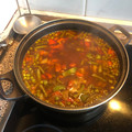 El cooksnap de Nacho Albarrán cuando hizo Menestra de verduras con soja texturizada.
