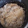 El cooksnap de Bettsy Acevedo cuando hizo Espaguetis con pechuga y nata sin lactosa.