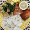 Rayla Villa's cooksnap of when they made Pan Fried Salmon with Zesty Sautéd Spinach.