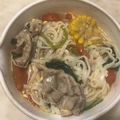 Yu-Hua Ting 的 蕃茄肉片蛋花湯麵 cooksnap