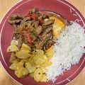 El cooksnap de melias cuando hizo Lomo saltado peruano.
