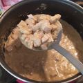 El cooksnap de Paqui Franco Rubio cuando hizo Cinta de lomo de cerdo con salsa de cebolla y almendras en olla.