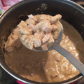 El cooksnap de Paqui Franco Rubio cuando hizo Cinta de lomo de cerdo con salsa de cebolla y almendras en olla.