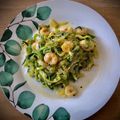 El cooksnap de pepagores cuando hizo Spaghetti de calabacín con gambas.