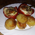 El cooksnap de San cuando hizo Berenjenas y pimientos rellenos al horno.