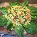 El cooksnap de Mariela Sotelo cuando hizo Ensalada de maíz tierno, tomates y lechugas.