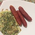 El cooksnap de sanathi cuando hizo 🌭 Salchichas vegetarianas🌭 con puré!.