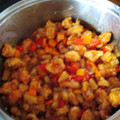 El cooksnap de Gabriel Rocha cuando hizo Pollo Agridulce (estilo chino).