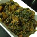 Areeba Muhammed's cooksnap of when they made Aloo Palak Maithe.