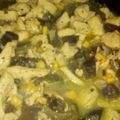 El cooksnap de Marcela Benitez cuando hizo Pollo con rajas de chile poblano.