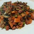 El cooksnap de Deliciasfr cuando hizo Champiñones con guisantes y jamón.