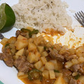 El cooksnap de Ana Karen Aranda cuando hizo Bistec con papas en puré de tomate.