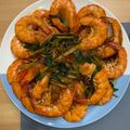 Yu-Lin Wu 的 蠔油蔥燒鮮活大白蝦 cooksnap