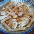 Cooksnap-ul lui Erika Mureşan atunci când a preparat Penne cu piept de pui, porumb și sos de smântână.