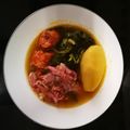 El cooksnap de ML cuando hizo Grelos con patatas y codillo de jamón.