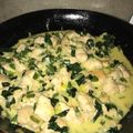 El cooksnap de Denise Calderón cuando hizo Pollo con salsa de crema de leche, albahaca y pimientos.