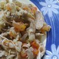 El cooksnap de Zully cuando hizo Pollo desmechado con vegetales, arroz y tajadas de plátano verde.