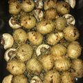 Becky's cooksnap of when they made Hassleback rosemary and garlic new potatoes.