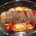 El cooksnap de Damaris Lobo cuando hizo Rulo de carne picada.