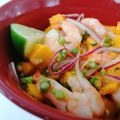 El cooksnap de Bibi García cuando hizo Ceviche de camarón y mango.