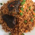 Zahal_treats 's cooksnap of when they made Jellof rice and boiled egg.