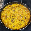 El cooksnap de nestor barrientos cuando hizo Arroz seco o caldoso con gambas y mejillones.