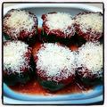 Becky's cooksnap of when they made stuffed bell peppers Geralds way.