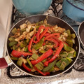 El cooksnap de Enrique Lugo cuando hizo Pechuga a la Plancha con Pimientos y Cebolla Asados.
