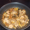 El cooksnap de Neko Komori cuando hizo Dados de pollo encebollados.