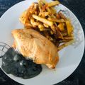 El cooksnap de Ainoa Doñas cuando hizo Pechuga de pollo bañada con salsa de arándanos y patatas pajas.
