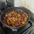 El cooksnap de Abraham cuando hizo Arepa con jamón y queso.