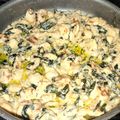 El cooksnap de Karen Rodríguez cuando hizo Pollo en crema con espinacas.