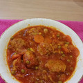 El cooksnap de Ester GM cuando hizo Albóndigas en salsa de tomate a la jardinera.