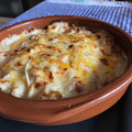 El cooksnap de Carlos González Martín cuando hizo Cazuela de patatas con pollo, bacon y bechamel.