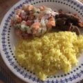 El cooksnap de Estefania Cespedes lopera cuando hizo Carne de res salteada acompañada de ensalada rusa.