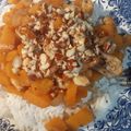 El cooksnap de sole rodriguez cuando hizo Calamar y gambas con calabaza sobre arroz.