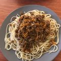 El cooksnap de Thalia Moreno cuando hizo Spaghetti a la Boloñesa.