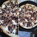 El cooksnap de Geraytere Monti cuando hizo Pizza de berenjenas con melao de panela a la sartén!!!🤔🍆🧀🍕🍯🍆🧀🍕.