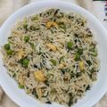 Kumkum Chatterjee's cooksnap of when they made Matar Methi Pulao.