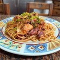 El cooksnap de EMILIO J. RODRIGUEZ R. cuando hizo Espagueti con pulpo.
