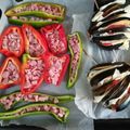 El cooksnap de Mili Suarez cuando hizo Berenjenas y pimientos rellenos al horno.