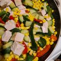 El cooksnap de Lena T cuando hizo Calabacitas con elote y puerco.
