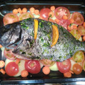 El cooksnap de franvigo demorgon cuando hizo Sargo al horno con naranja.
