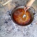 Abonyi János Cooksnap-ja, amikor elkészítette a(z) Bográcsban sárgabab gulyás-raguleves receptet.