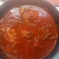 El cooksnap de Dul cuando hizo Muslos de pollo en salsa roja con nopales.