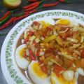 Cooksnap Maisarah Mamat semasa beliau membuat Telur Rebus Air Asam.