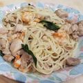 Carol C. 的 蒜炒白酒雞肉義大利麵 cooksnap