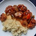 El cooksnap de Jennifer de Marroquín cuando hizo Pollo agridulce chino con arroz.